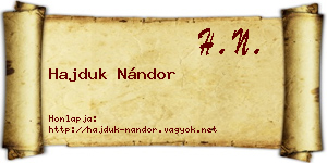 Hajduk Nándor névjegykártya