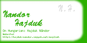 nandor hajduk business card